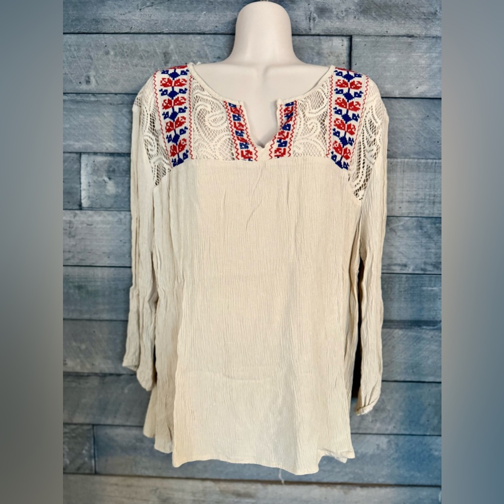 Women’s Liberty Love Boho Long Sleeve Crochet Top - L